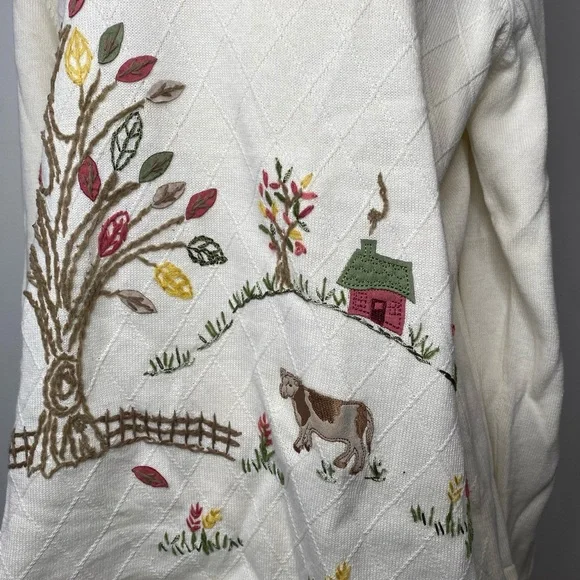NWT Alfred Dunner Vintage Farm Cottagecore Sweater - Picture 8 of 8